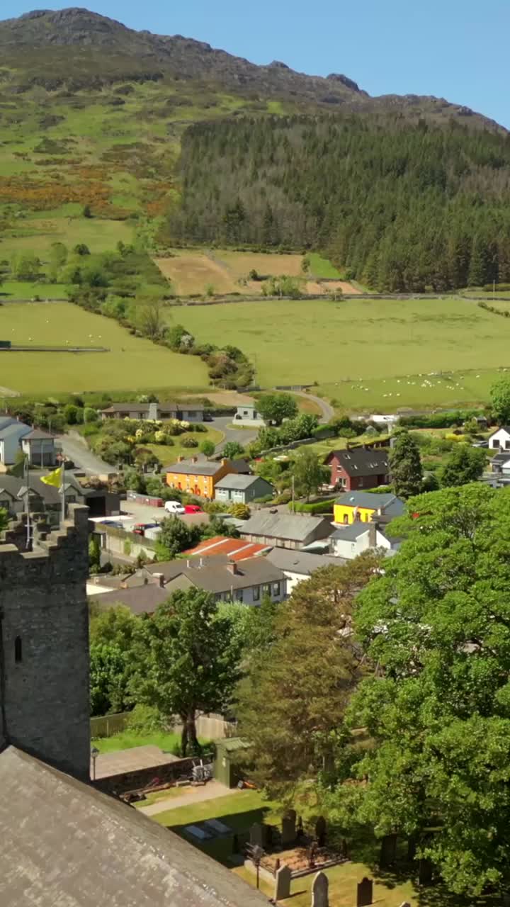 Slow travelling social ratio aerial video of Carlingford in County Louth, Ireland. Filmed in 1080x1920, 60FPS and with Rec709 color