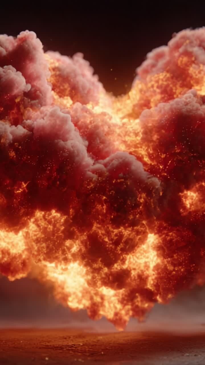 Epic Explosion of Emotion: A Stunning Visual Representation of Love Captured in Fiery Clouds Forming a Heart Shape
