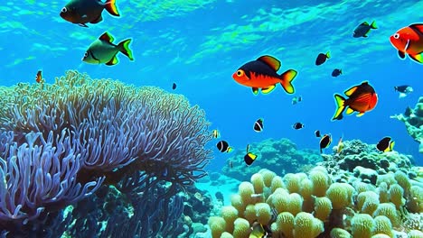 peces coloridos nadando en un arrecife de coral