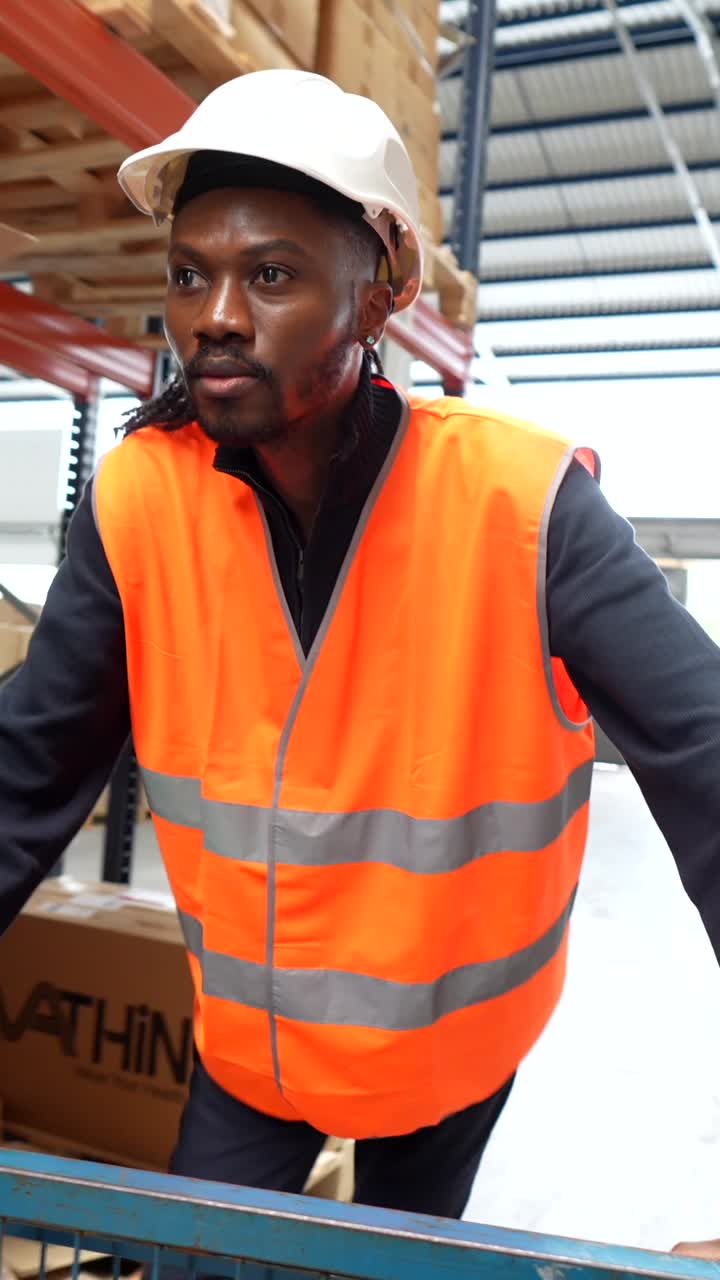 Warehouse worker in safety gear