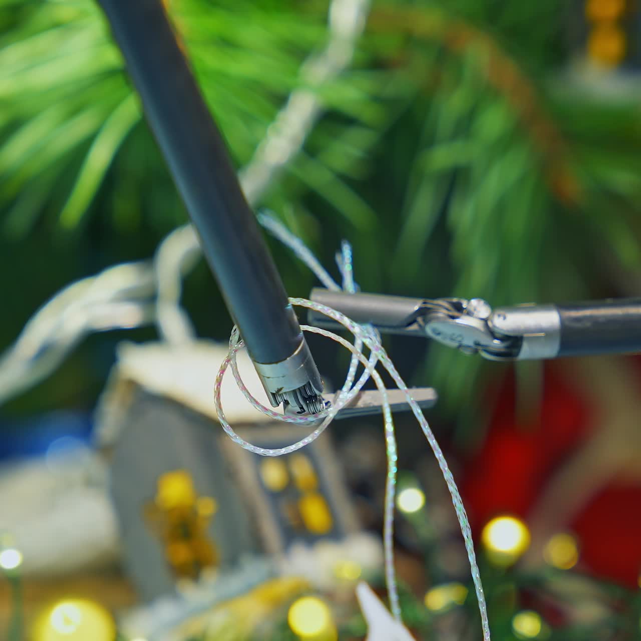 Minimally invasive surgical innovation. Medical surgical room healthcare intelligence in hospital with robotic innovation technology equipment