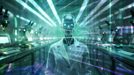 ai scientist in a futuristic laboratory