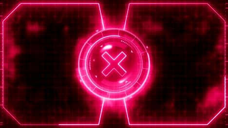 futuristic sports game loop animation. versus fight background. radar neon digital display. x target mark. game control interface element. battle fight sports competition.