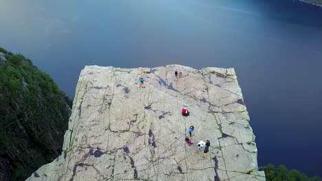 preikestolen in norway aerial drone shot 22.mp4