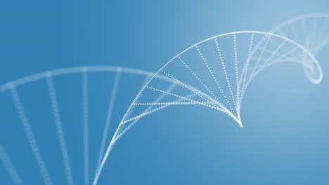 Estructura-De-ADN-3D-Formándose-Sobre-Fondo-Azul.