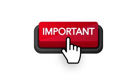 important red button in 3d style on white background. motion graphics.