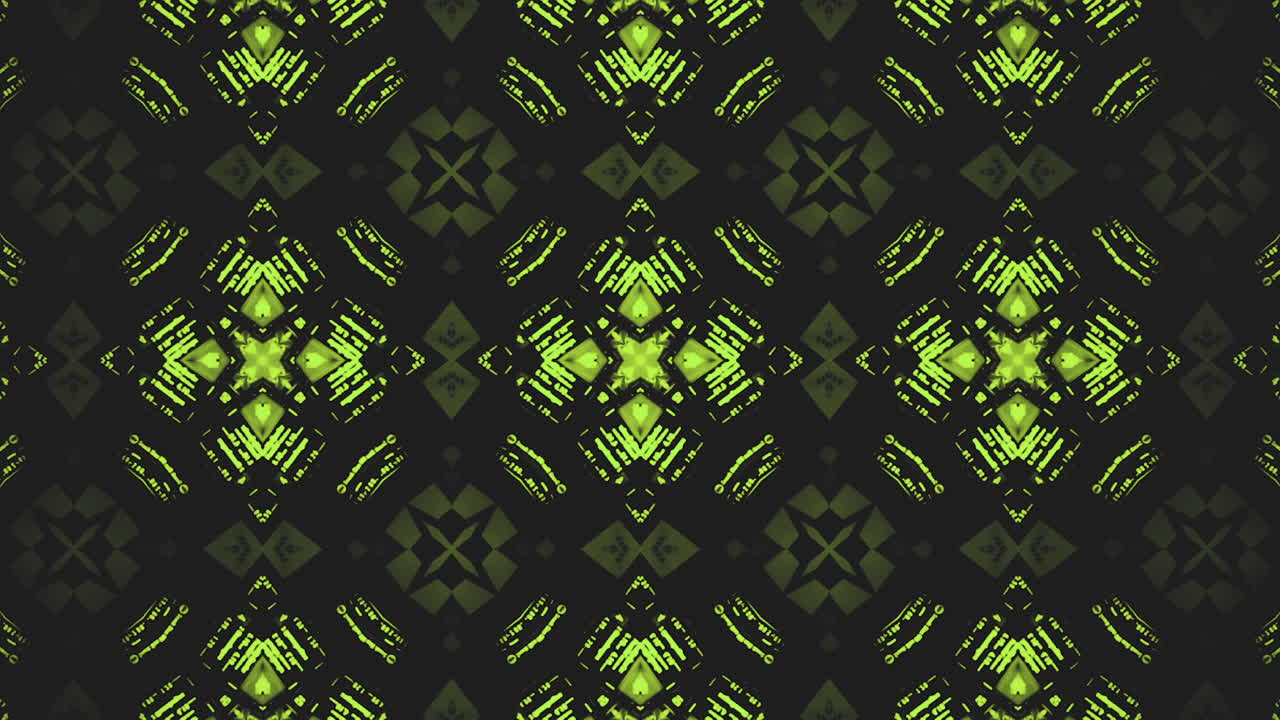 gráfico de movimiento de caleidoscopio verde pálido. 4k