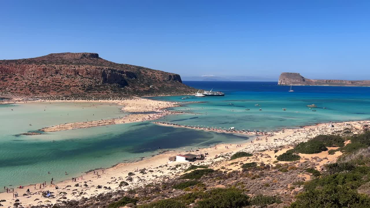 Balos Lagoon beach in Crete Greece with turquoise waters and scenic cliffs