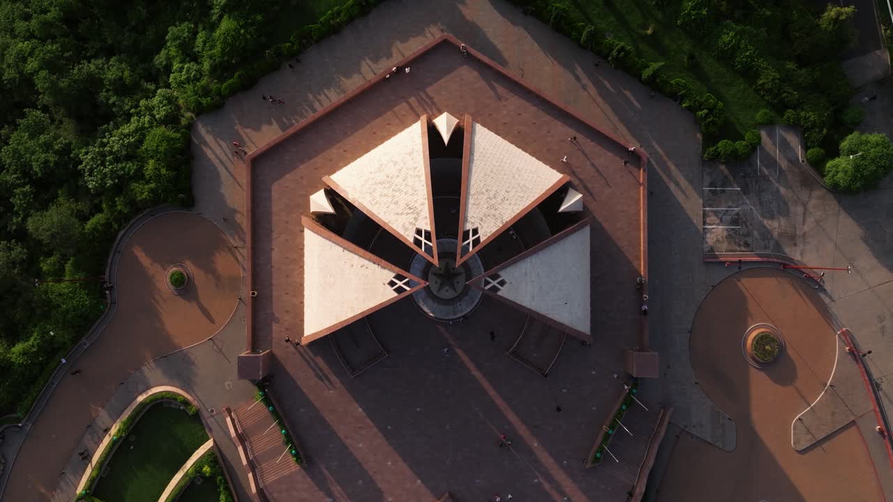 Amazing Aerial View of Famous Pakistan Monument from Above. Drone Shot