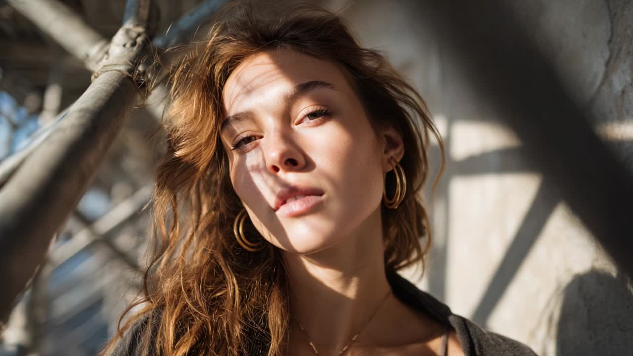 Portrait of a Beautiful Woman in Golden Light