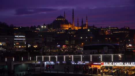 suleymaniye mosque during sunset in eminonu district, istanbul, turkey