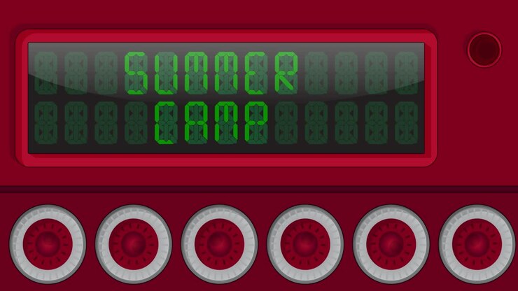 Summer Camp, text on a Digital Led Panel.