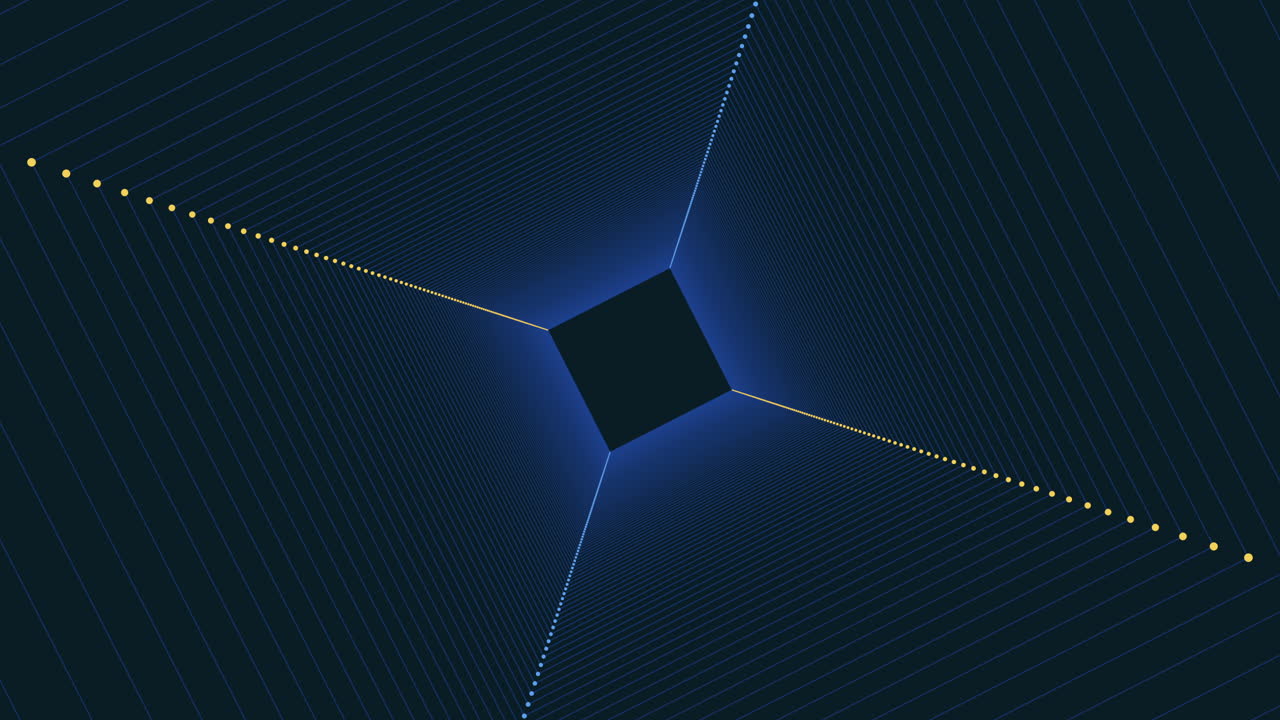 검은색과 파란색 줄무와 중앙 사각형으로 된 추상적인 기하학적 패턴