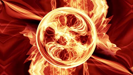 abstract digital background burning magical fireball looped fire flames background. 4k motion background. 3d rendering.