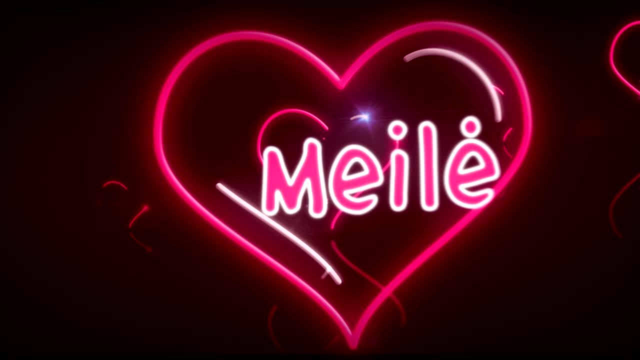 사랑과 함께 네온 불빛 3d 플라이