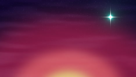 stunning stylized sunset with center star