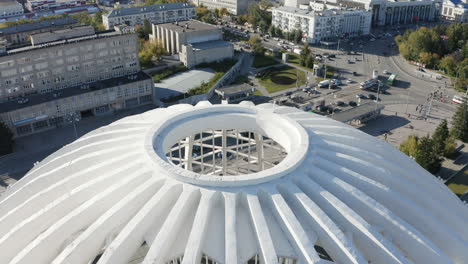 aerial view of a city dome