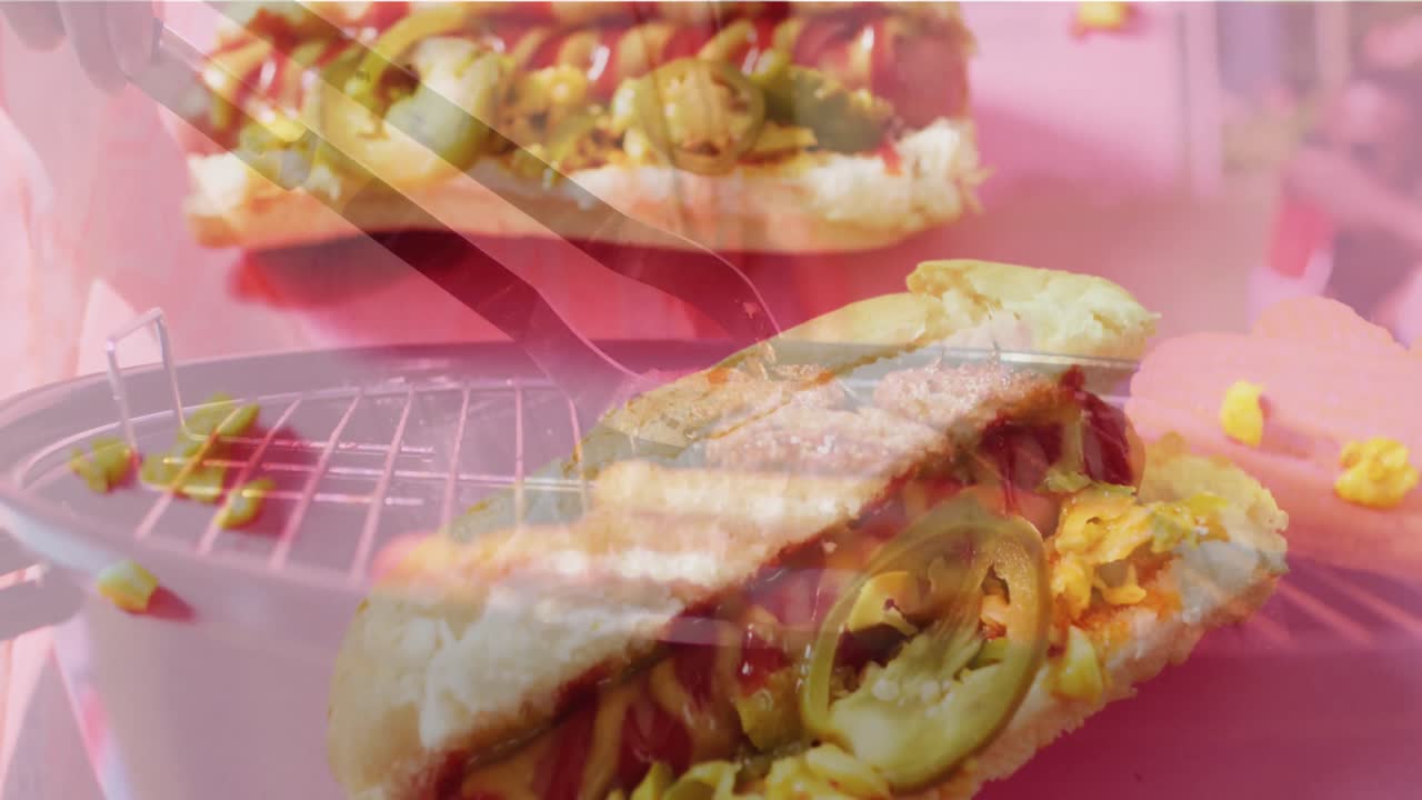 핫도그 위의 바베큐 애니메이션