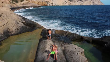 Aerial-drone-view-of-Atlantis--in-Ibiza,-Spain