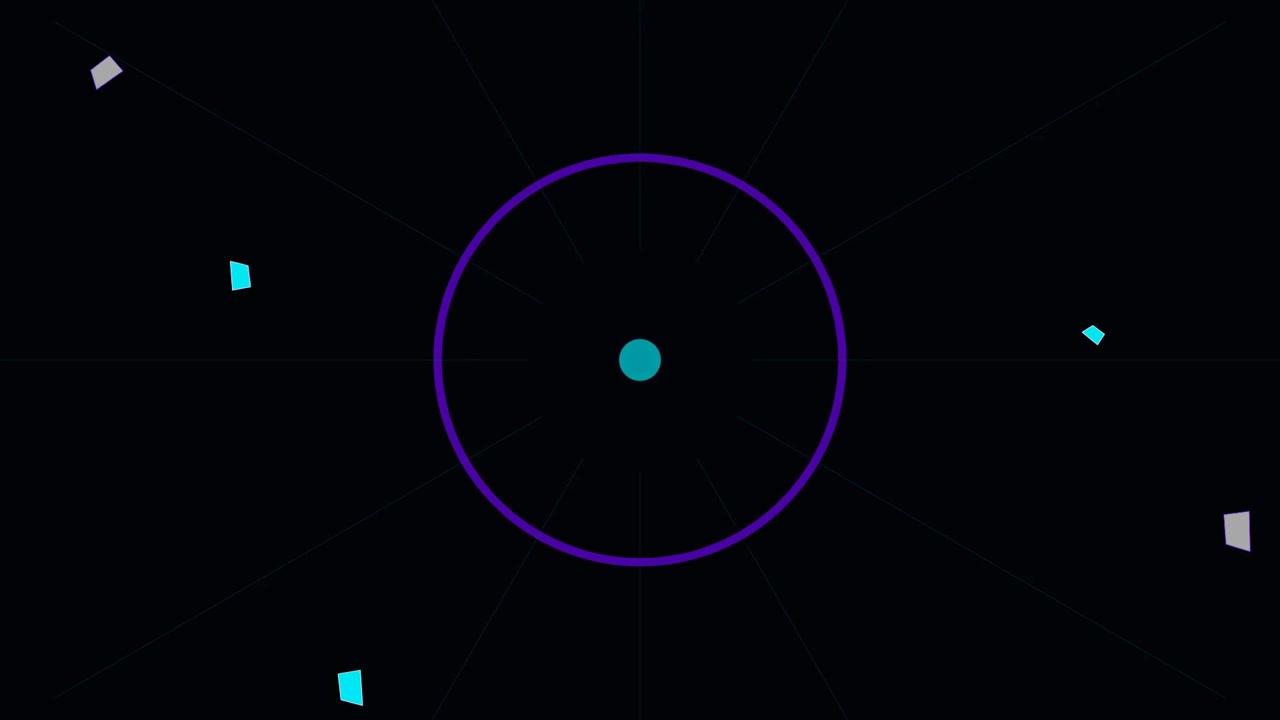 Abstract Motion Graphic with Expanding Geometric Shapes and Particles