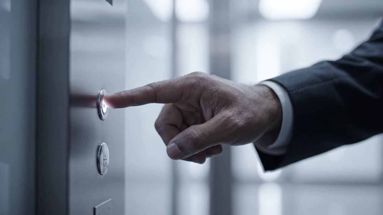 Elevatorinteriør med knapper: Et moderne designperspektiv, der fanger de subtile æstetik og funktionelle elementer af elevatoren i minimalistiske omgivelser