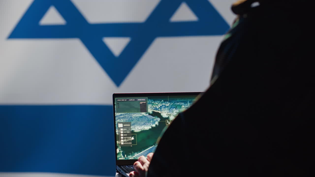 una foto de cerca de un agente del mossad manteniendo la superioridad en el espacio aéreo.