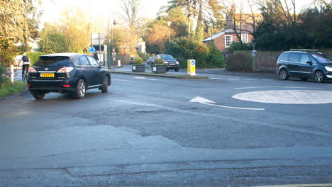 traffic at busy roundabout