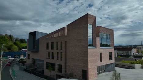 modern brick building in city