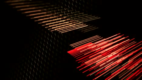 perforated black sheet colored line particles video background