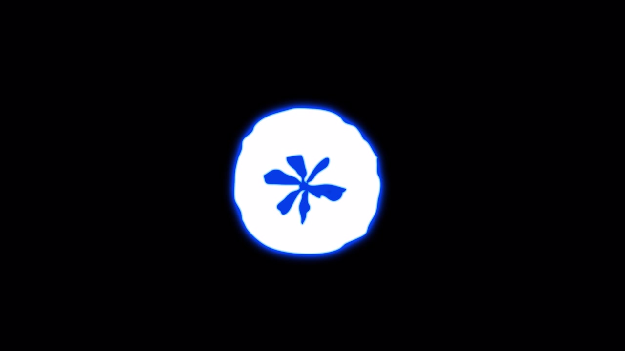 Animazione di esplosione di energia luminosa blu e bianca