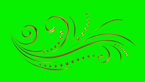 animated romantic picturesque copper element at green screen with matte 03