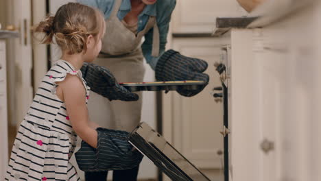 happy-little-girl-helping-mother-bake-in-kitchen-putting-homemade-cupcakes-in-oven-wearing-oven-mitts-enjoying-fresh-delicious-treats