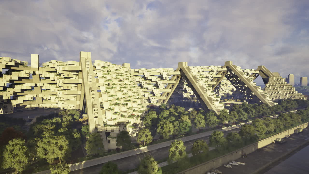 O design arquitetônico moderno exibe estruturas únicas na paisagem urbana