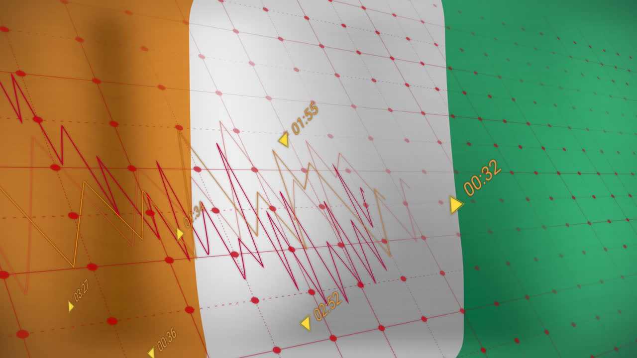 아이보리 코스트의  ⁇ 발 위의 데이터 처리 애니메이션