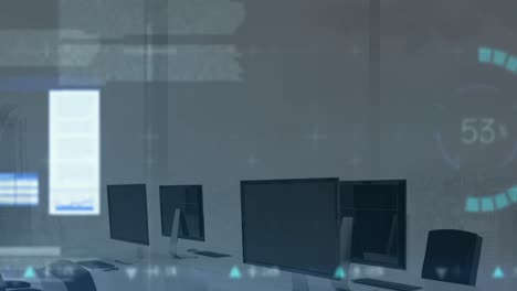 animación del procesamiento de datos financieros en la oficina