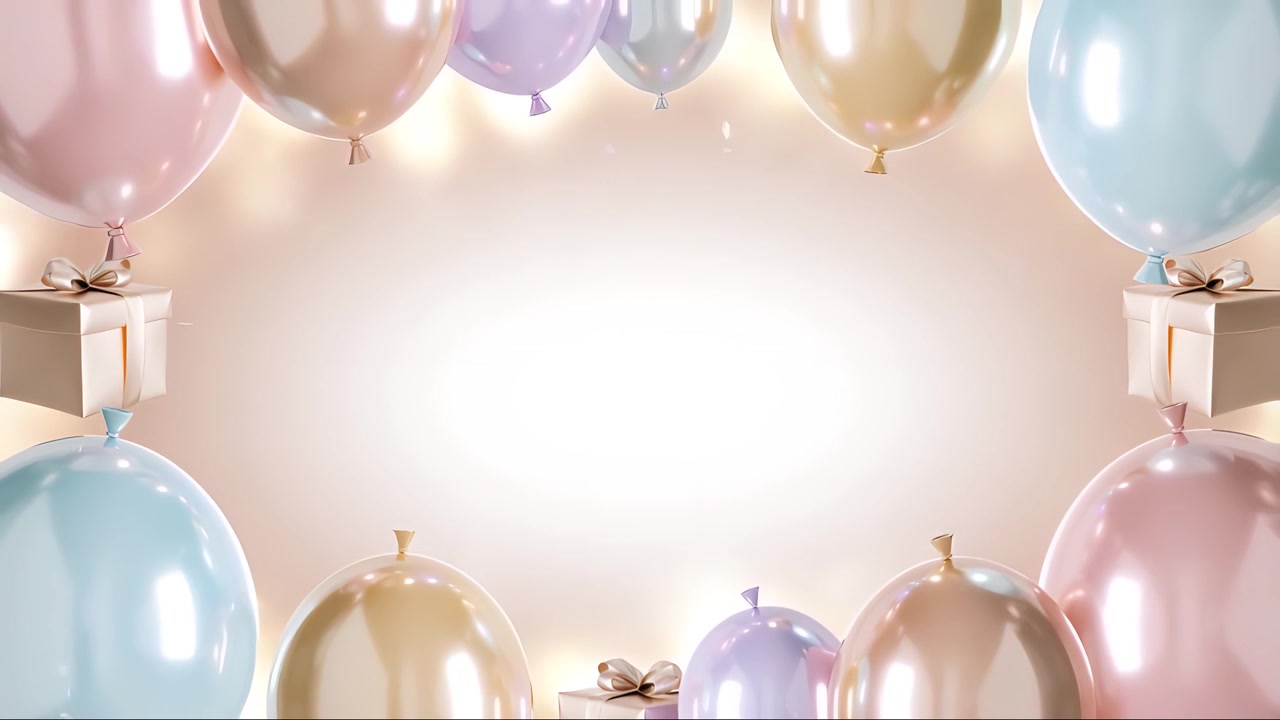 Sfondo di compleanno con palloncini 4K