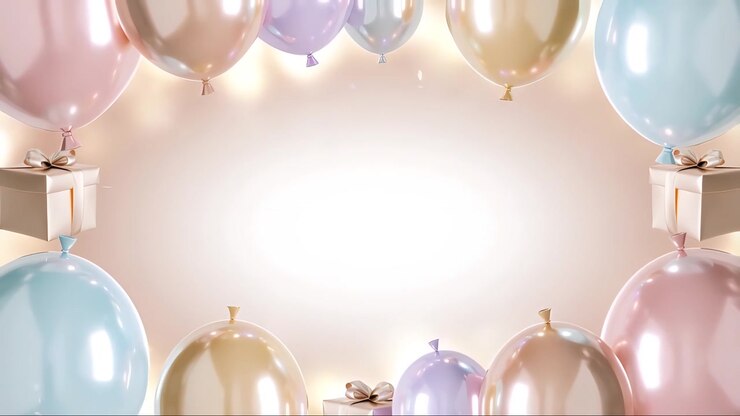 Sfondo di compleanno con palloncini 4K