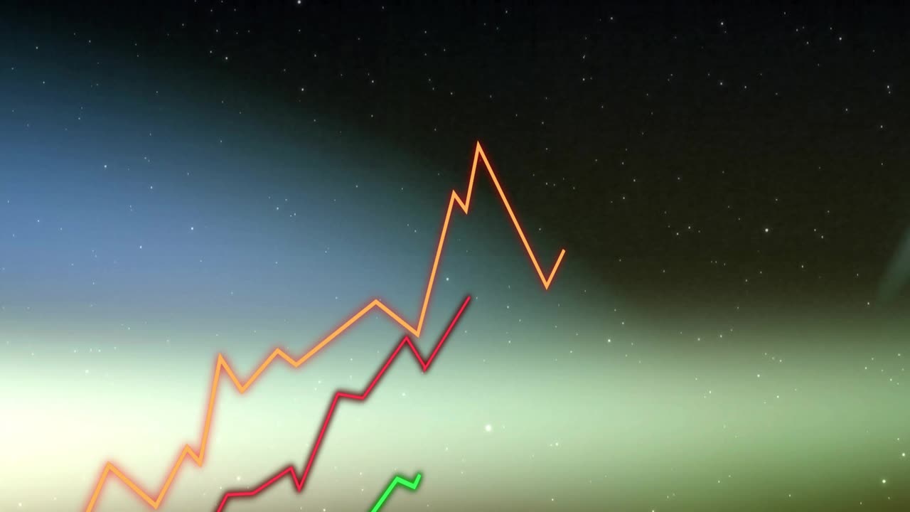 Tre grafici a zigzag che emergono dal basso a sinistra, salgono a picchi e poi si stabilizzano su un altopiano, mostrando le tendenze