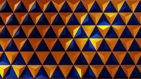 triangles pattern background with orange and blues cones in 4k