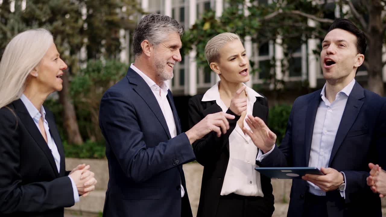 Business Team Meeting Outdoors