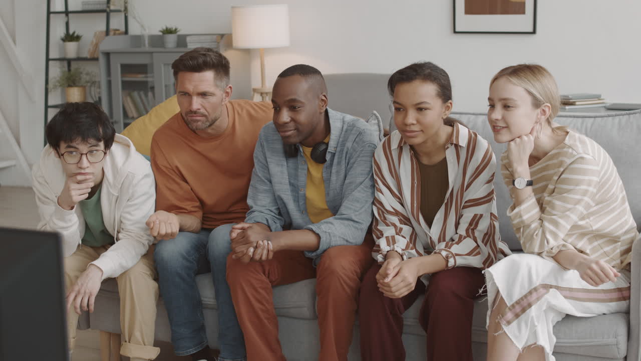 Woman Tapping on Shoulder of Man