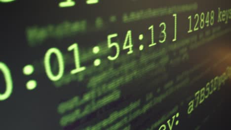 close up computer screen - display - hacker code sequence