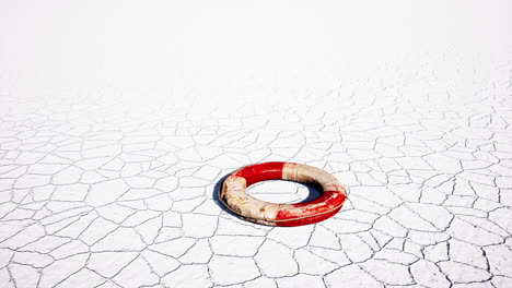 very old abandoned grungy lifebuoy