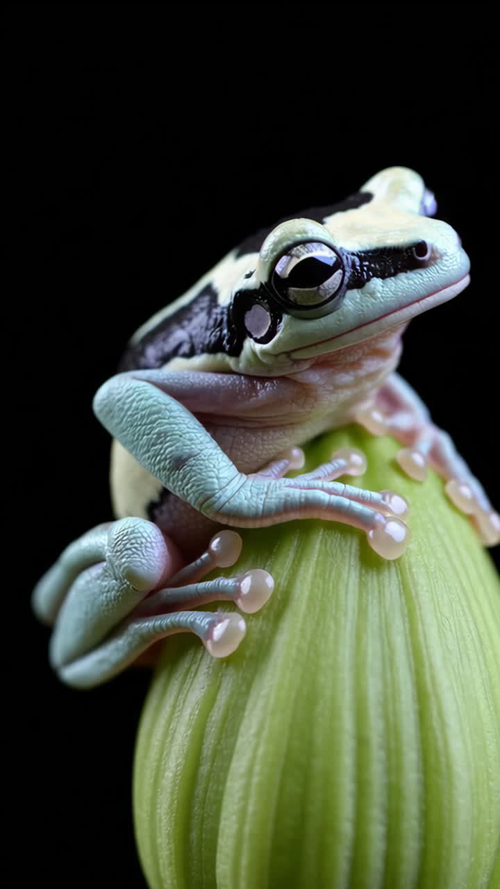 Close-up of a colorful tree frog
