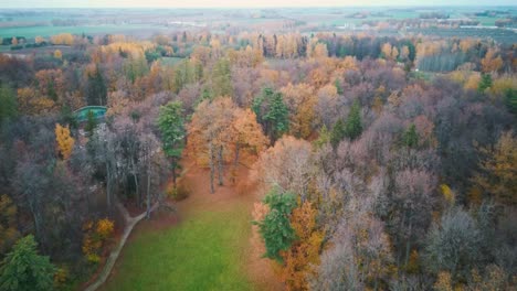 eleja manor park and tea house in autumn