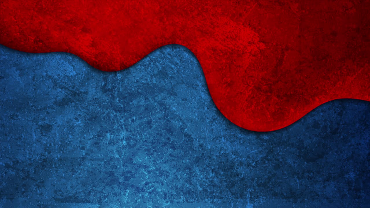 Contrast red and blue grunge wave abstract motion background