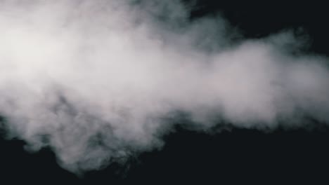 white water vapor. jet of vapour steam on black background. slow motion