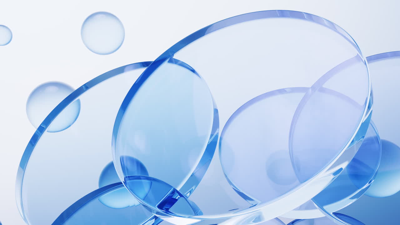 투명한 기하학 유리 배경, 3d 렌더링