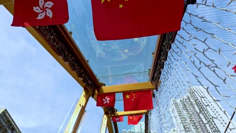 flags flutter under a clear blue sky