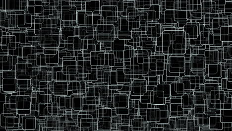 cubist-inspired digital background with black and white squares filling the screen and flying towards the camera